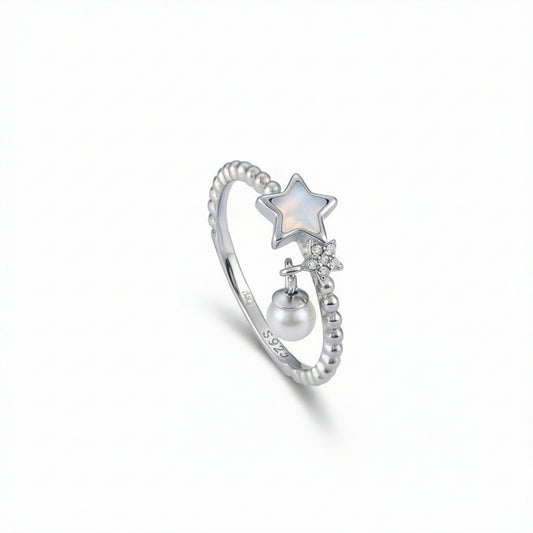 Star & Pearl Ring