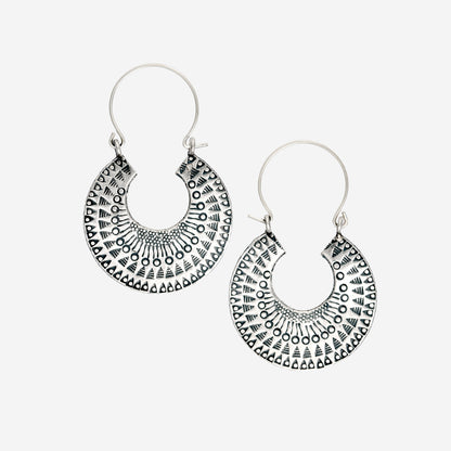 Pattern Crescent Earrings