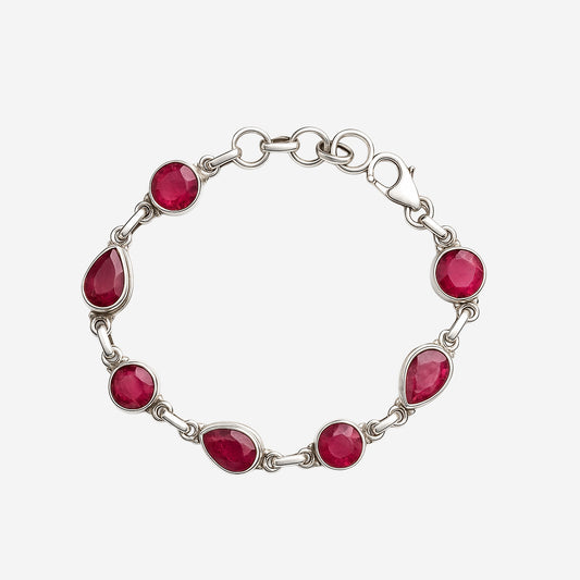 Ruby Round & Eye Drop Bracelet