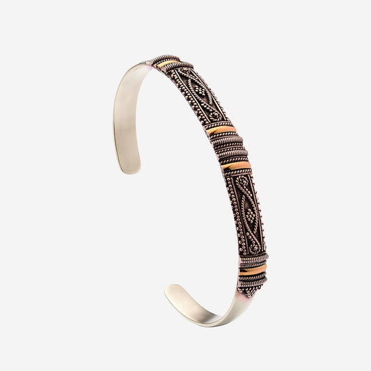 Silver & 18K Gold Accents Bangle