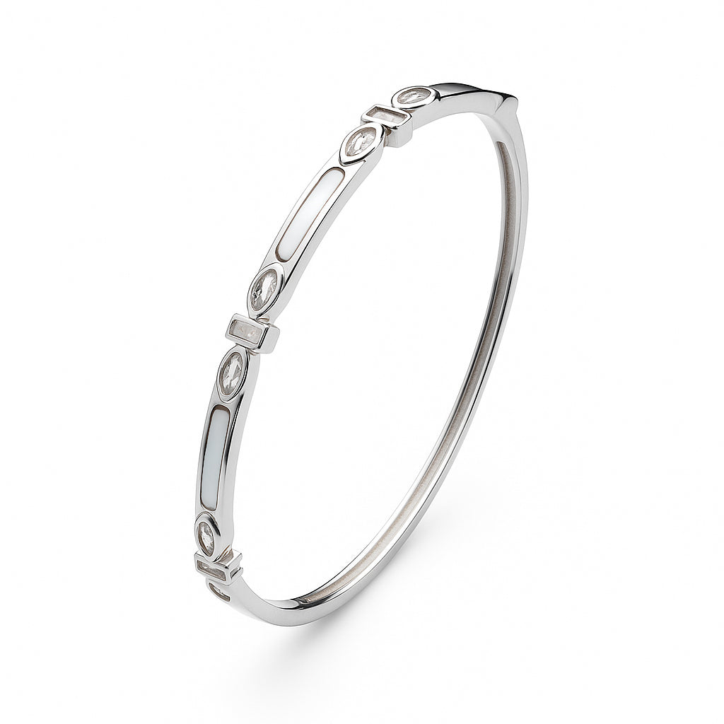 Mother Of Pearl & Zircon Bangle