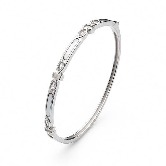 Mother Of Pearl & Zircon Bangle