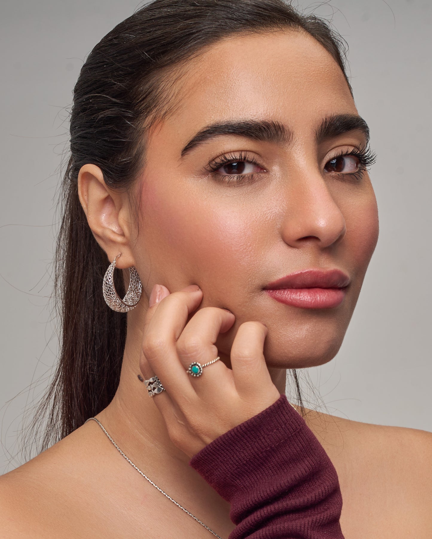 Textured Hoop Earrings