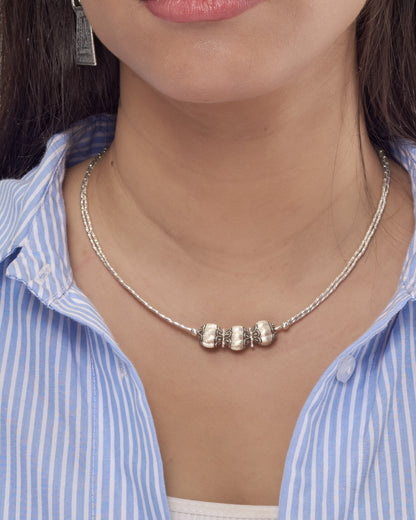 Mate Bead Floral Necklace