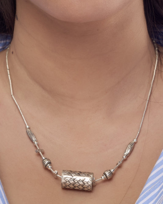 Cylinder Woven Necklace